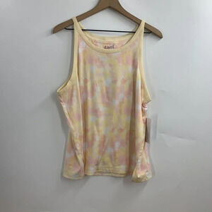 Z.Well Women's Pajama Light Pink/Soft Sun Tie Dye High Neck Tank Top Size XL NWT